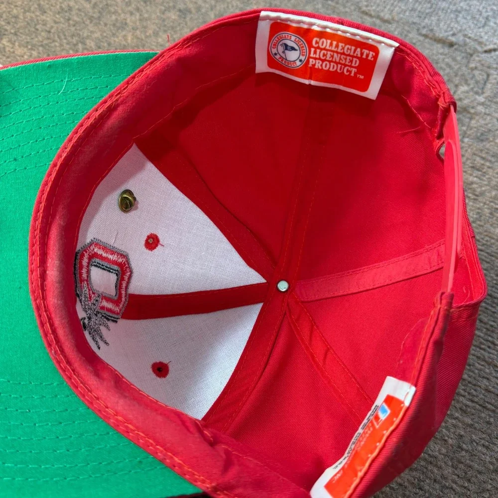 Vintage Ohio State Buckeyes Snapback Hat Twins Enterprise 1997 Rose Bowl Pin Red